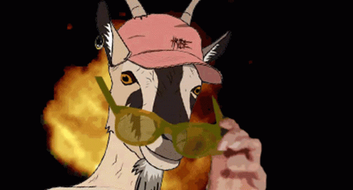 Goat Wearing Sunglasses and Hat Saying Tribe
