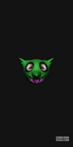 Goblin Head Spinning Dark Cave GIF