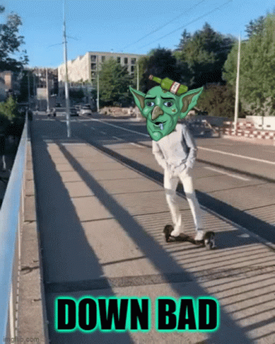 Goblin Riding Skateboard Down Bad