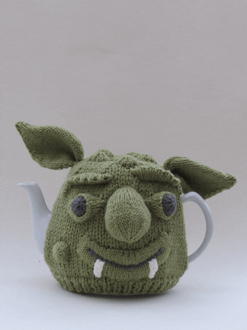 Goblin Shark Crochet Tea Kettle Cover GIF