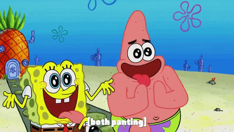 Goblin Shark Sponge Bob And Patrick Panting GIF