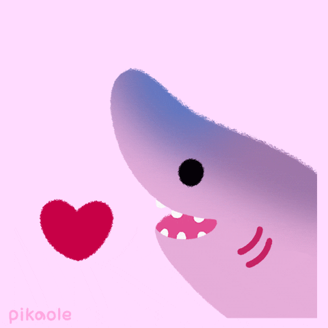 Goblin Shark Swallowing Cute Heart GIF