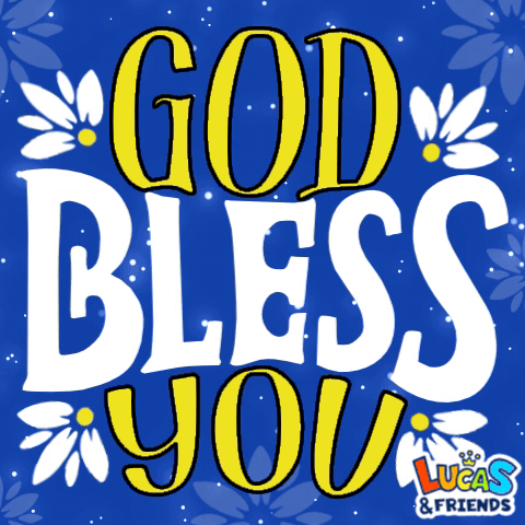 God Bless You Poster With Daisies GIF