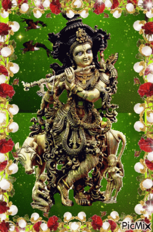 God Krishna Statue GIF