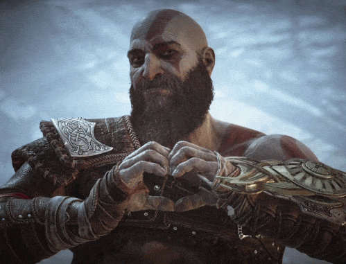 God Of War Kratos Heart And Pretty Pose GIF