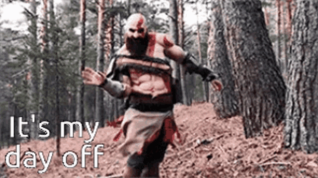God Of War Kratos It's My Day Off GIF