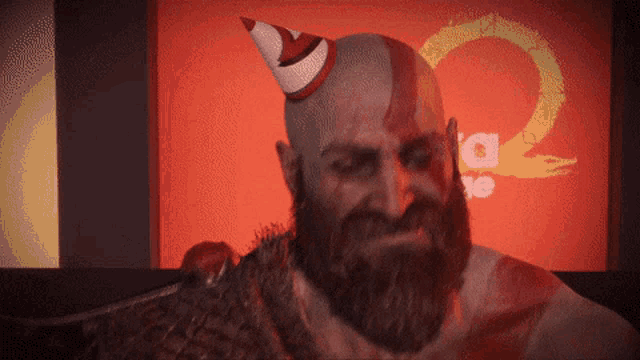 God Of War Wearing Party Hat Kratos Dancing GIF