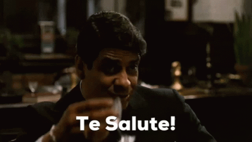 Godfather Joe Mantegna Raising Wine Glass GIF