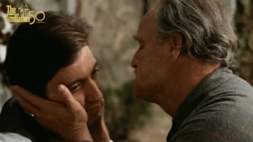 Godfather Marlon Brando Kiss Grandson GIF