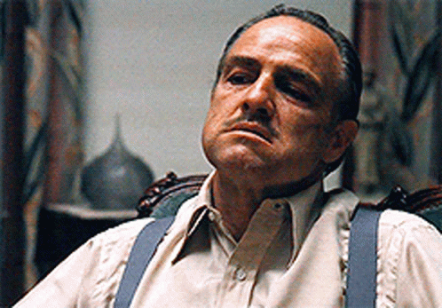 Godfather Marlon Brando Raising Eyebrows GIF