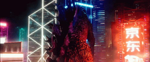 Godzilla 2021 Walks Back GIF