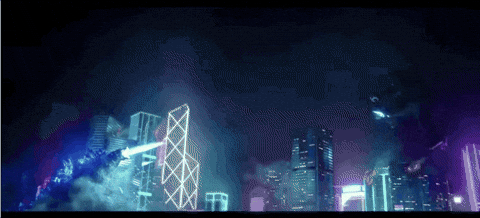 Godzilla Dance Of Fire Blown Up GIF