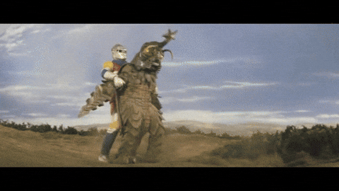 Godzilla Do Break Dance With Ultraman GIF
