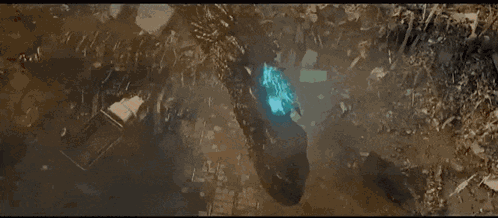 Godzilla Minus One Blue Fire Blaring Up GIF