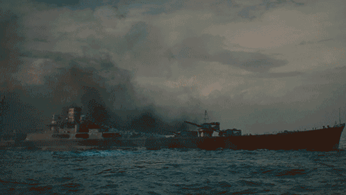 Godzilla Minus One Explosion On Water GIF
