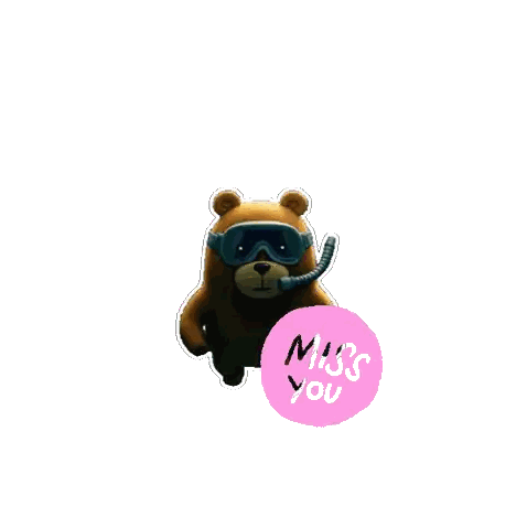 Goggles Teddy Bear Miss You Circle
