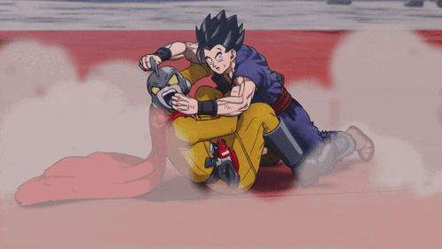 Gohan Holding Gamma 1 Head GIF