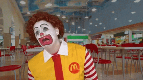 Going Crazy Crying Ronald Mcdonald GIF