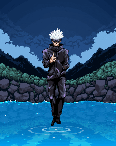 Gojo Domain Expansion Pixelated Art GIF