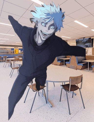 Gojo Trouble In The Library Meme GIF