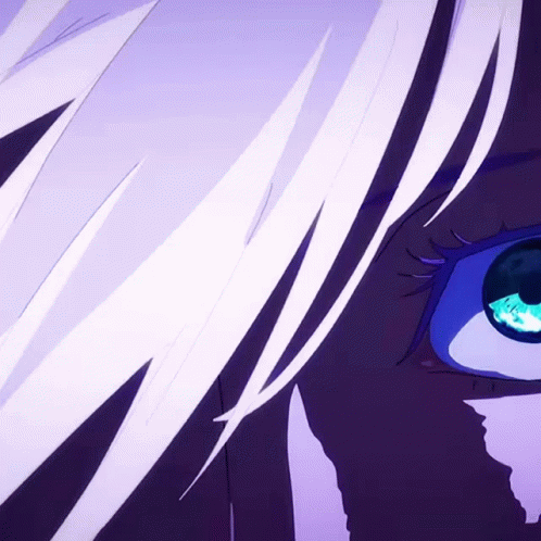 Gojo White Hair Blue Eyes Lightning Power GIF