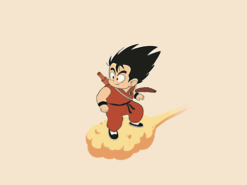 Gok Kid Goku On Flying Nimbus GIF