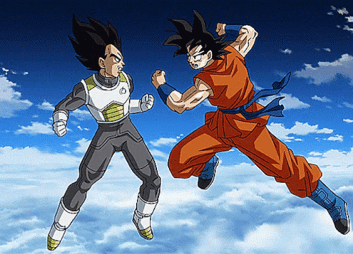 Goku And Vegeta Fighting GIF
