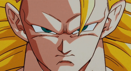 Goku Angry Face Super Saiyan Blue GIF