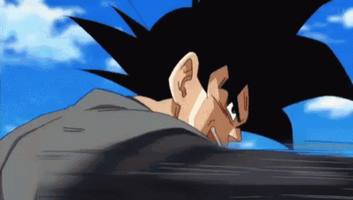 Goku Black Punching Gohan GIF