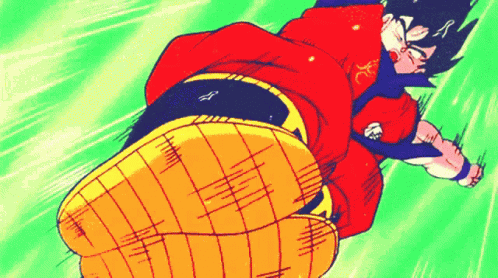 Goku Drop Kick On Frieza GIF