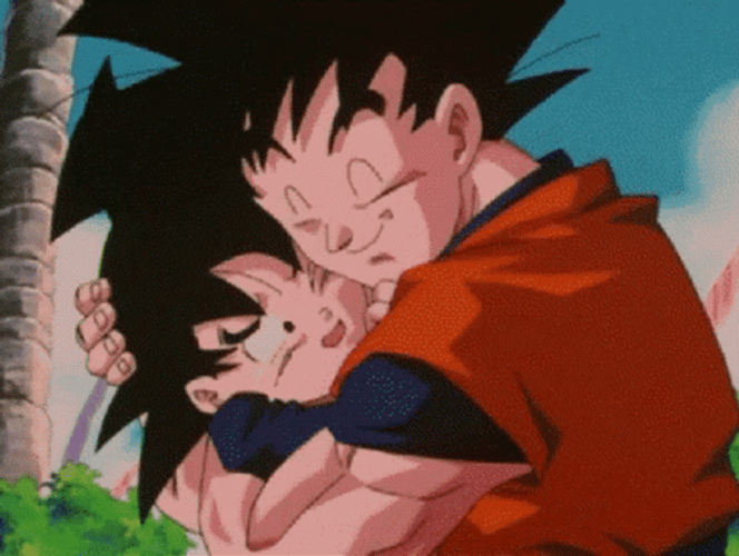 Goku Hugging Goten GIF