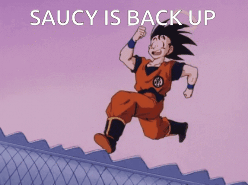 Goku Jumping Stairs Saucy Is Back Up