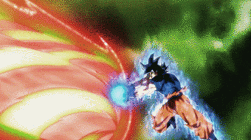 Intense Goku Kamehameha Fighting Scene GIF