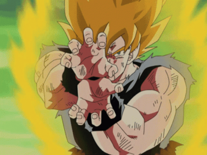 Goku Kamehameha Thunderous Strike GIF