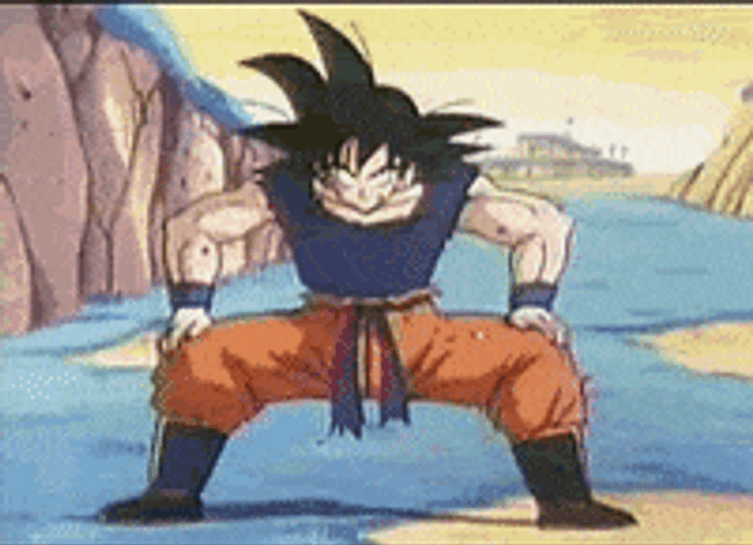 Goku Leg Stretching Excercise GIF