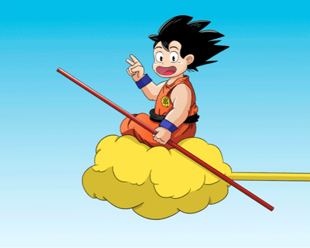 Goku Riding In Flying Nimbus GIF
