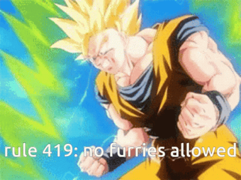 Goku Ssj3 No Furries Allowed GIF