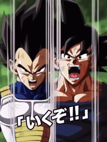 Goku Ssj4 And Vegeta Flare Up Power GIF