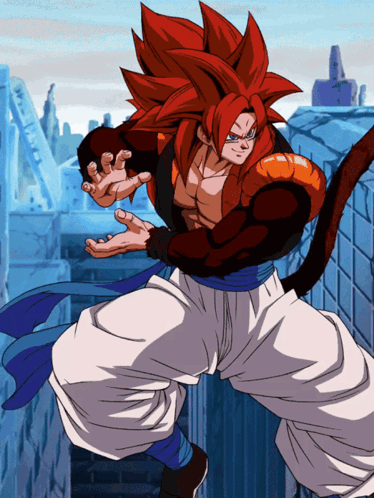 Goku Ssj4 Gogeta Joking At Enemy GIF