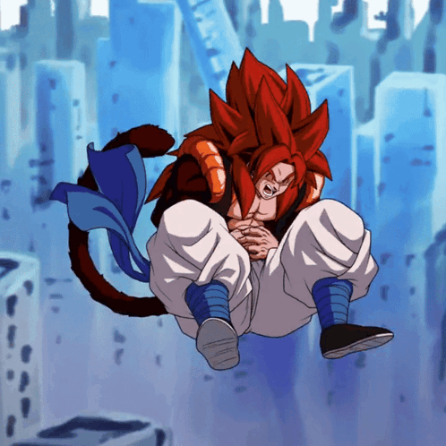 Goku Ssj4 Gogeta Laughing Hard GIF