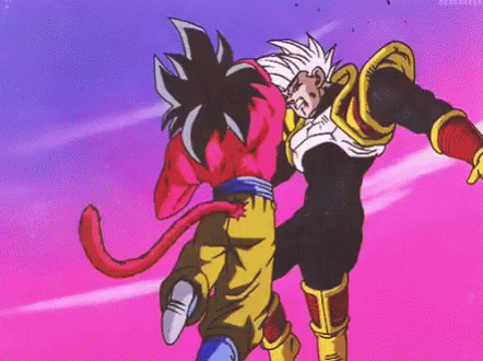 Goku Ssj4 Punches Enemy GIF