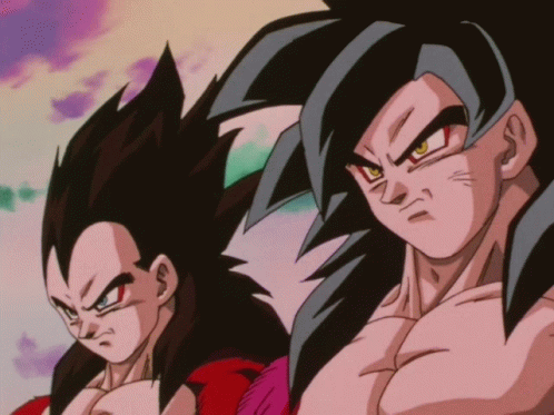 Goku Ssj4and Vegeta Power Show GIF