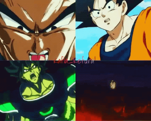 Goku Super Saiyan Blue Broly Vegeta GIF