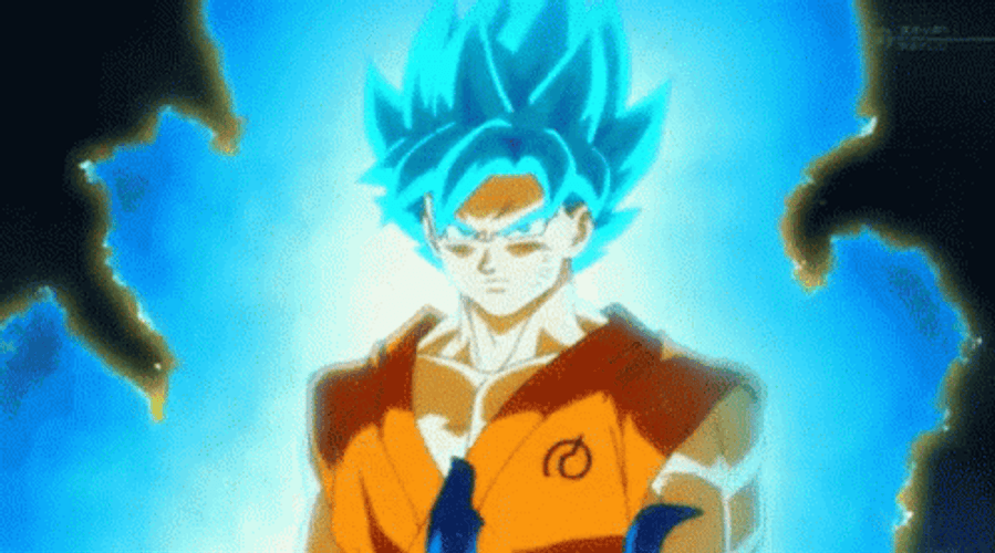 Goku Super Saiyan Cabello Azul GIF