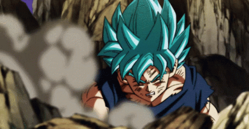Goku Super Saiyan Blue To Black Hair GIF
