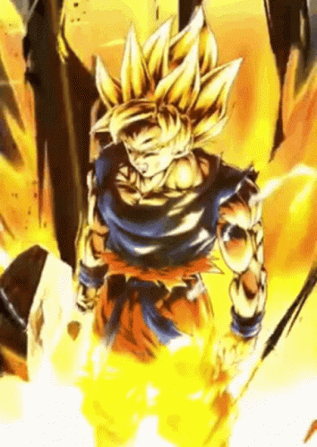 Goku Super Saiyan Blue To Yellow GIF