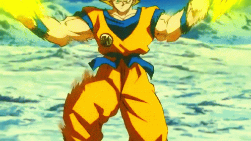 Goku Super Saiyan Closed Eyes GIF