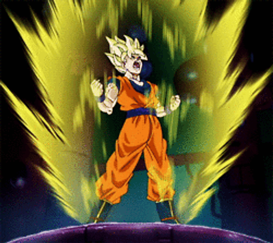 Goku Super Saiyan Full Force GIF