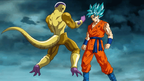 Goku Super Saiyan Power Punch Blue GIF