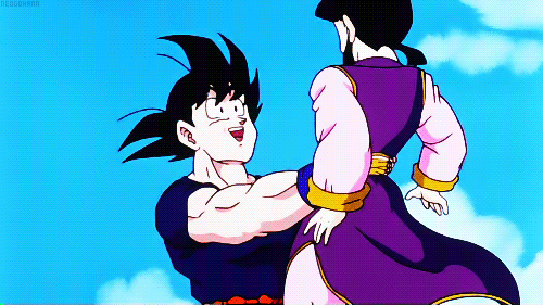 Goku Throwing Bulma Up On Air GIF